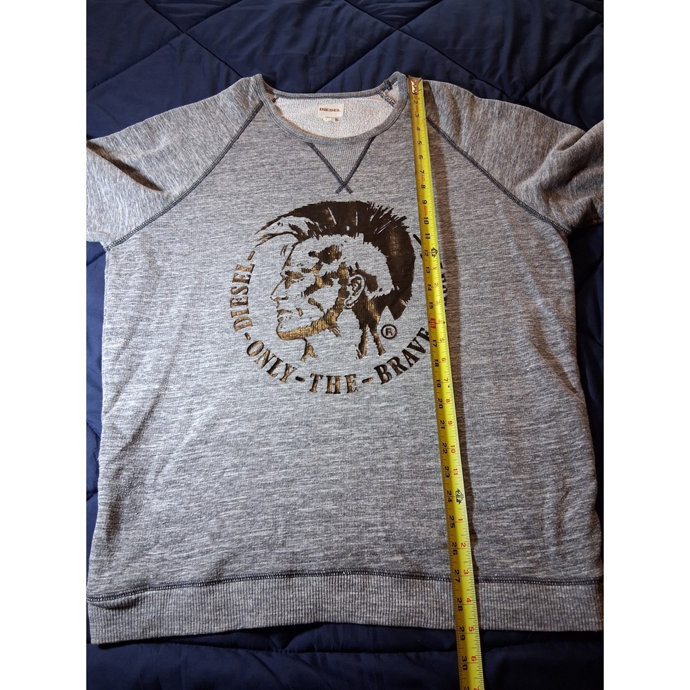 Diesel Mens Only The Brave Mohawk Graphic Sweatshirt Gray XL Pullover Raglan - Picture 3 of 6